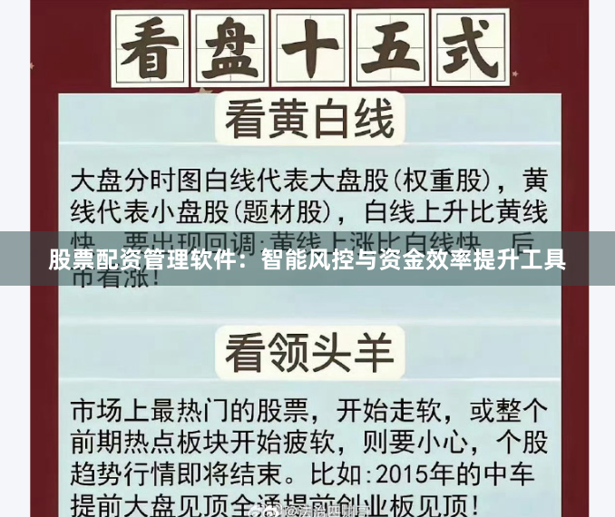 股票配资管理软件：智能风控与资金效率提升工具